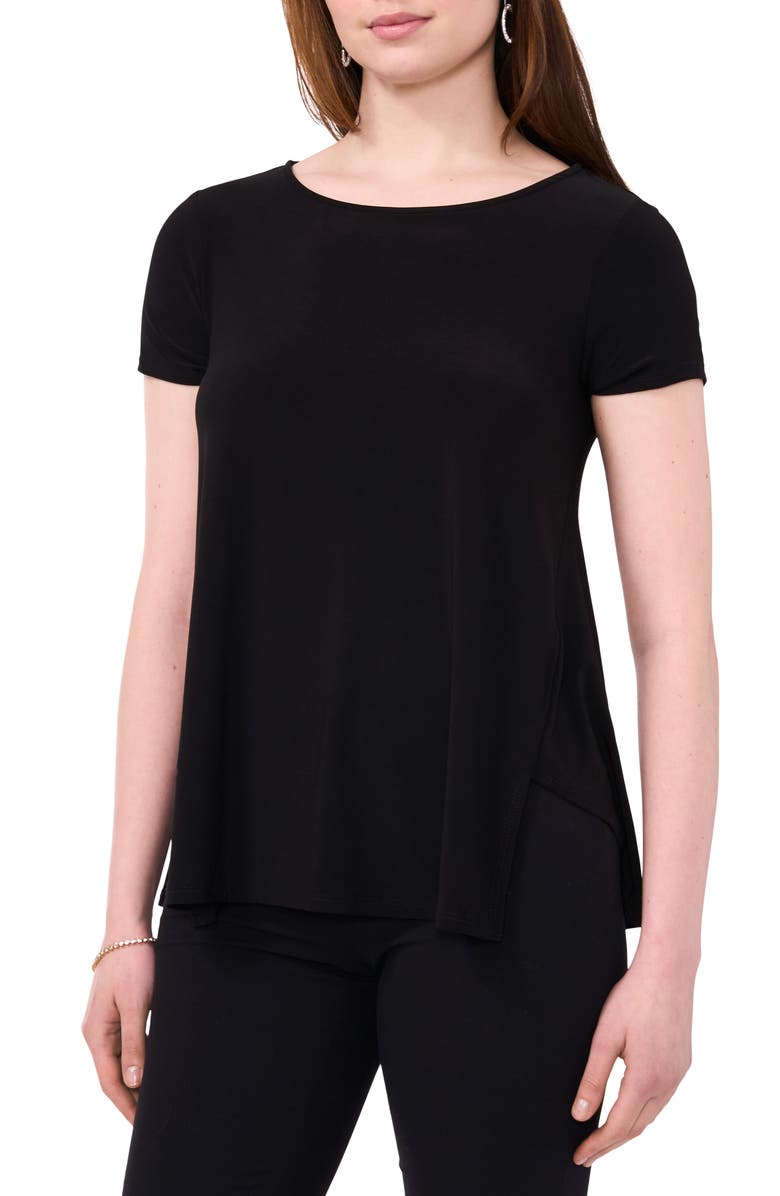 Chaus Split Hem Bateau Neck T-Shirt, Main, color, Rich Black 060