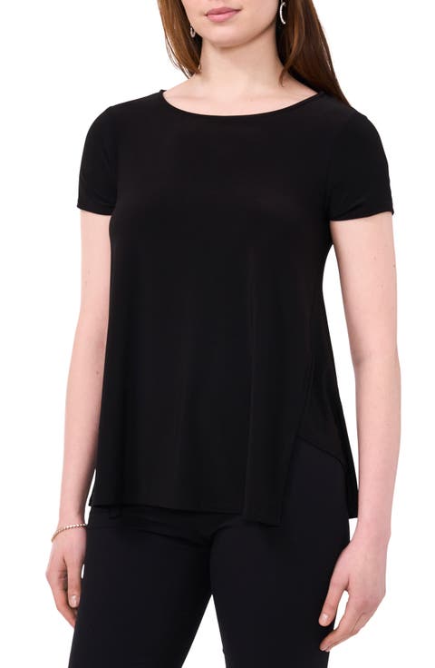 Split Hem Bateau Neck T-Shirt