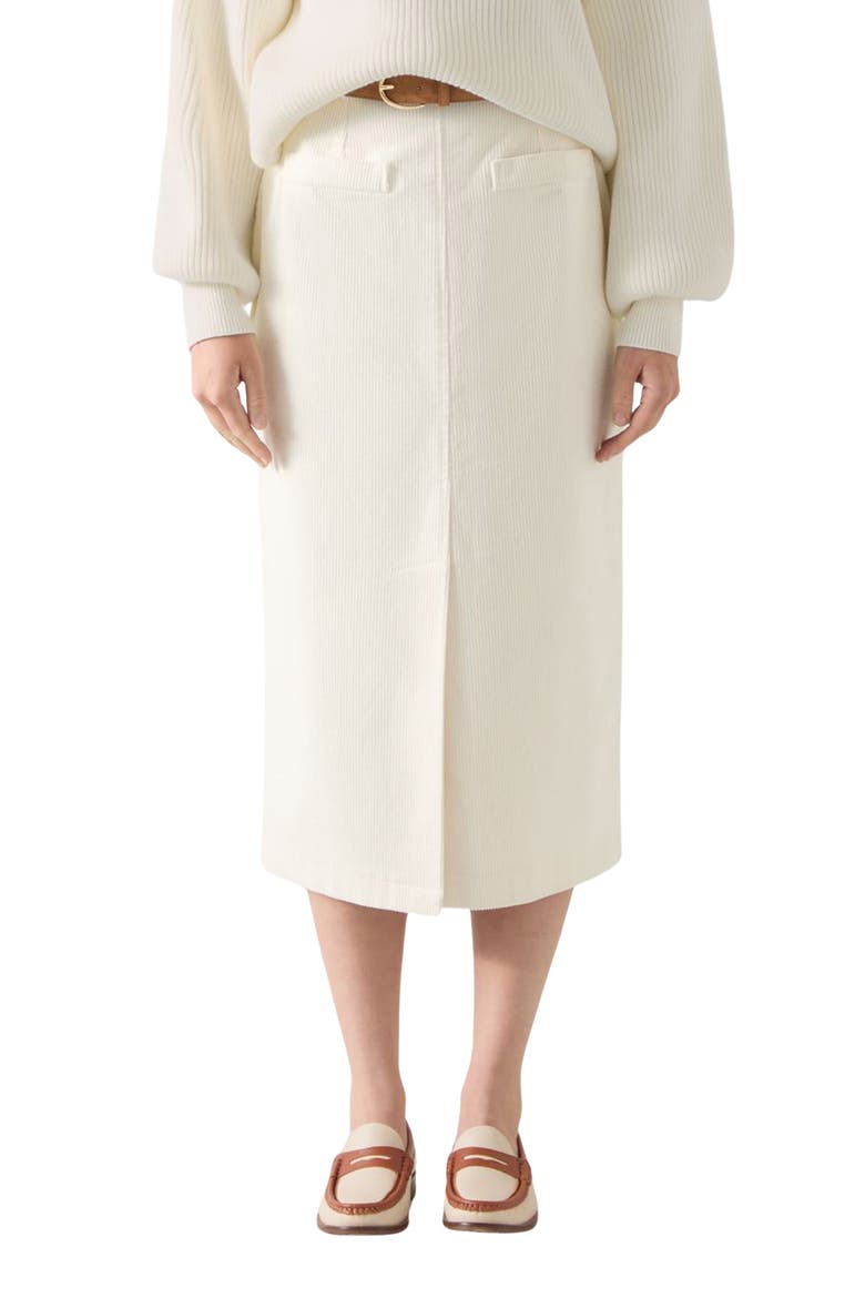 Sibyl Corduroy Midi Skirt, Main, color, CREAM