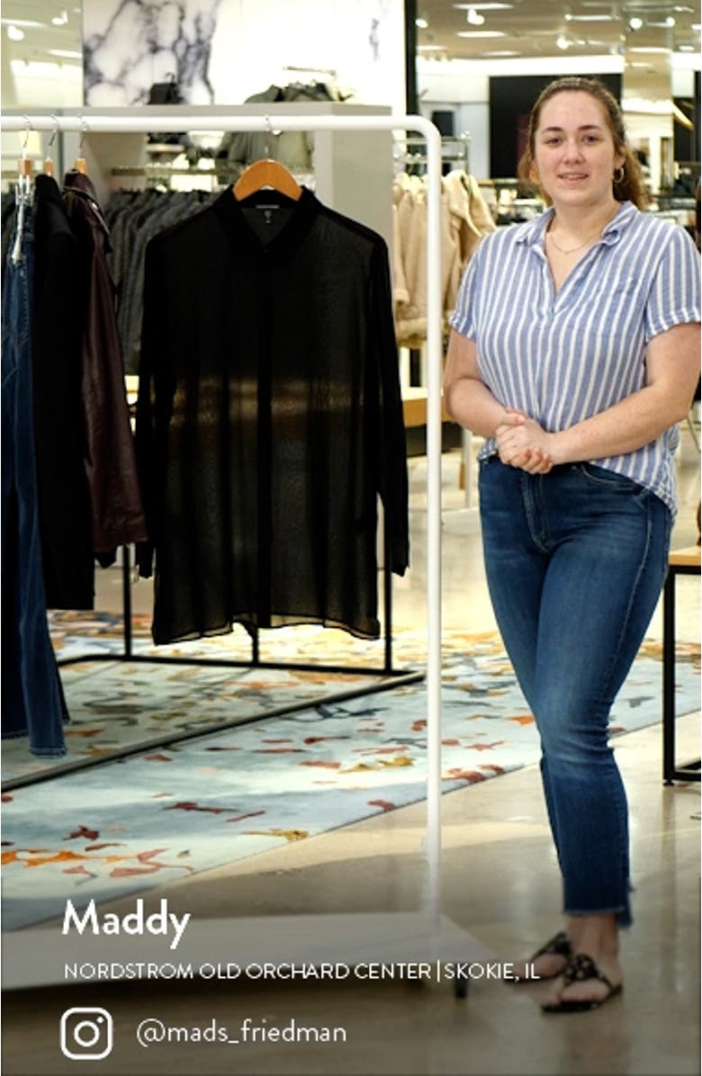 Classic Collar Long Silk Button-Up Shirt, sales video thumbnail