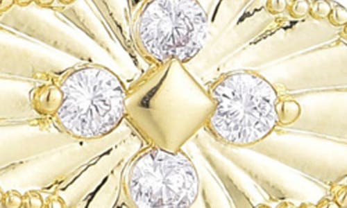 Adornia 14k Gold Plate Cz Pointed Prismatic Clover Stud Earrings In Gold