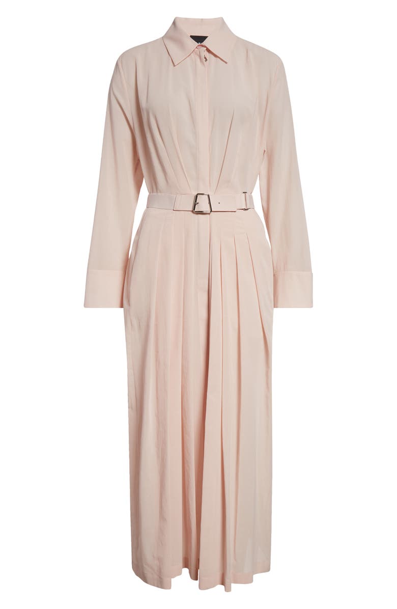 Akris Long Sleeve Cotton Voile Belted ShirtDress, Alternate, color, Pale Pink