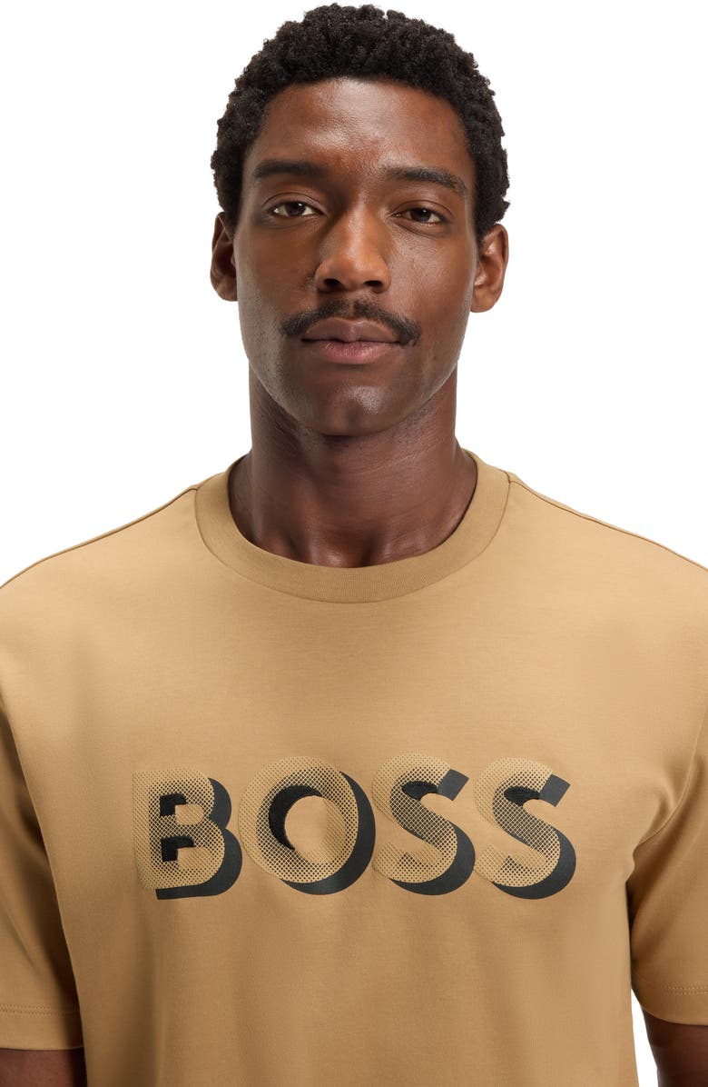 BOSS Thompson Cotton Logo Graphic T-Shirt, Alternate, color, Medium Beige
