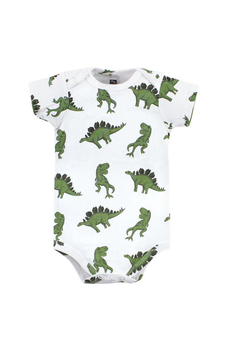 Hudson Baby Triple Pack of Essential Cotton One-Piece Rompers, Alternate, color, Dinomite Dude