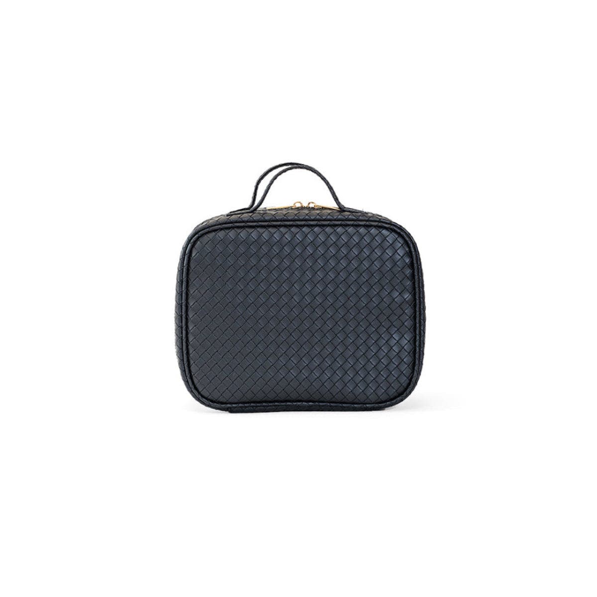 Woven Jet Makeup Bag, Main, color, Black
