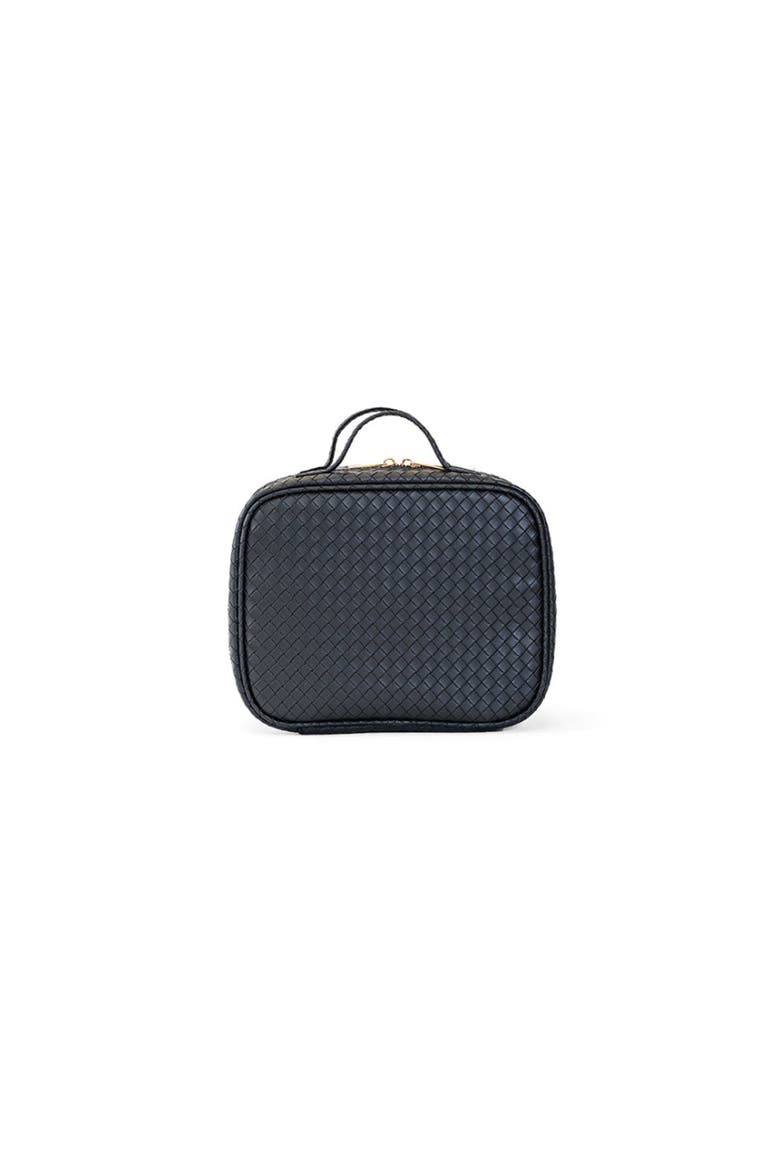 Woven Jet Makeup Bag, Main, color, Black