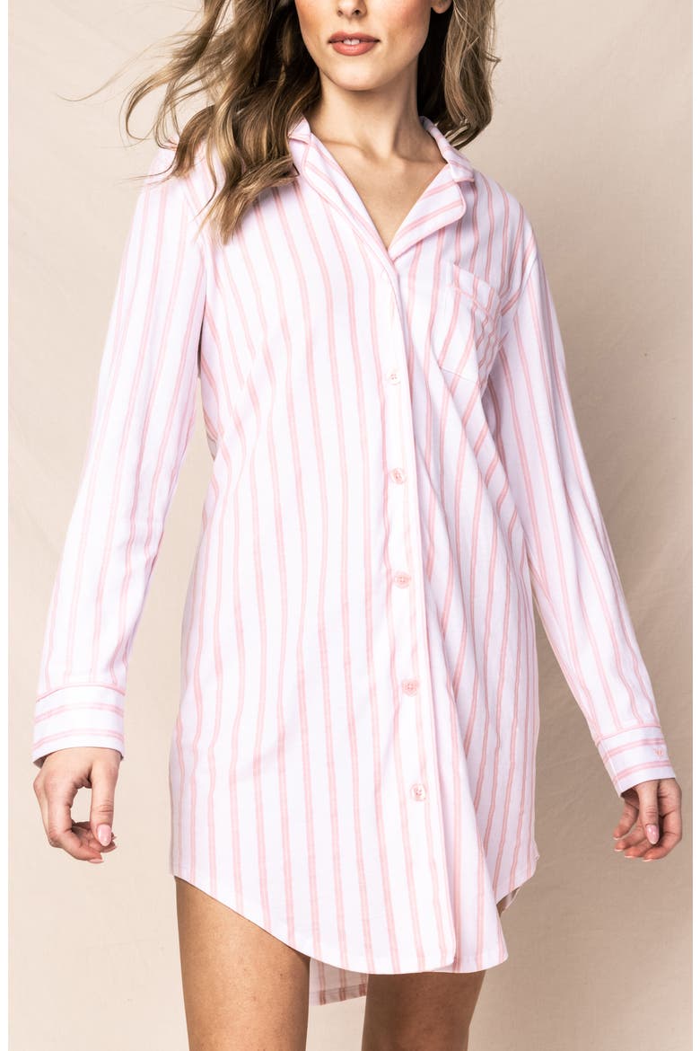 Pink Stripe Cotton Nightshirt, Main, color, PINK