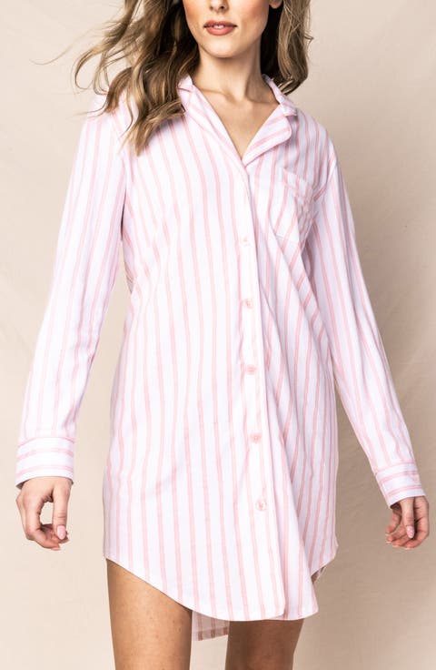 Pink Stripe Cotton Nightshirt