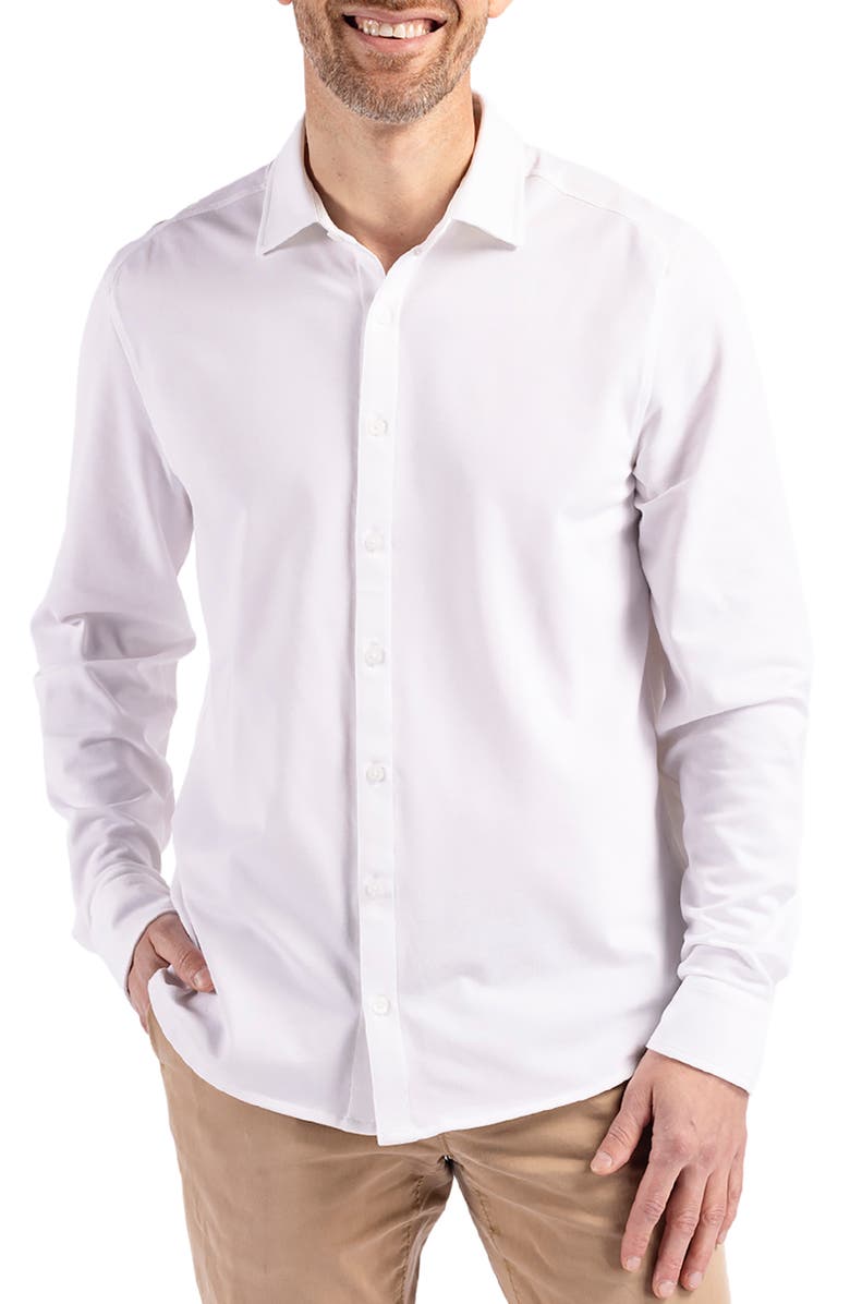 Cutter & Buck Advantage Soft Button-Up Shirt, Main, color, White