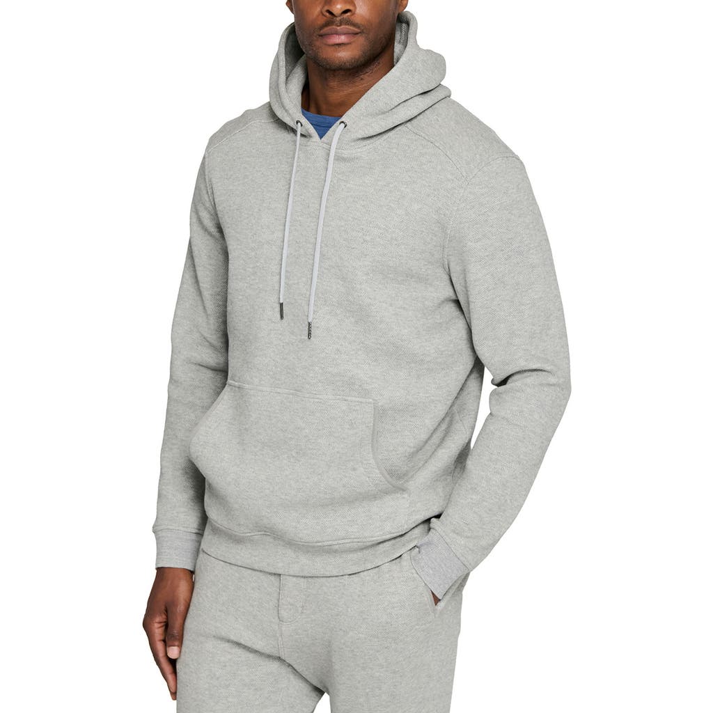 Wrk W.r.k Slim Fit Brushed Cotton Blend Pullover Hoodie In Blue