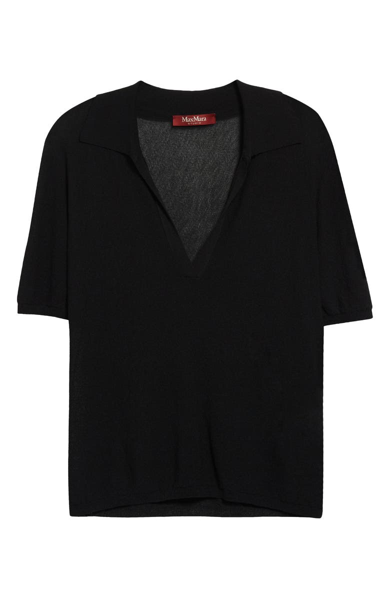 Max Mara Studio Casarsa Short Sleeve Polo Sweater, Alternate, color, 