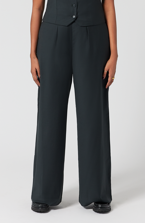 Aam The Label The Wool Wide Leg Pant For Full Hips And Thighs In Charcoal