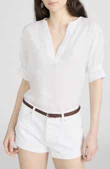 The V-Neck Linen Popover Top