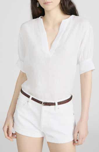 The V-Neck Linen Popover Top