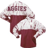 SPIRIT JERSEY Women's Maroon Texas A&M Aggies Tie-Dye Long Sleeve Jersey T-Shirt