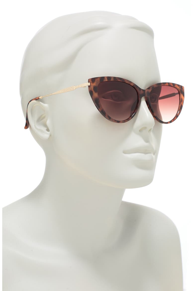60mm Cat Eye Sunglasses, Alternate, color, BROWN ANIMAL