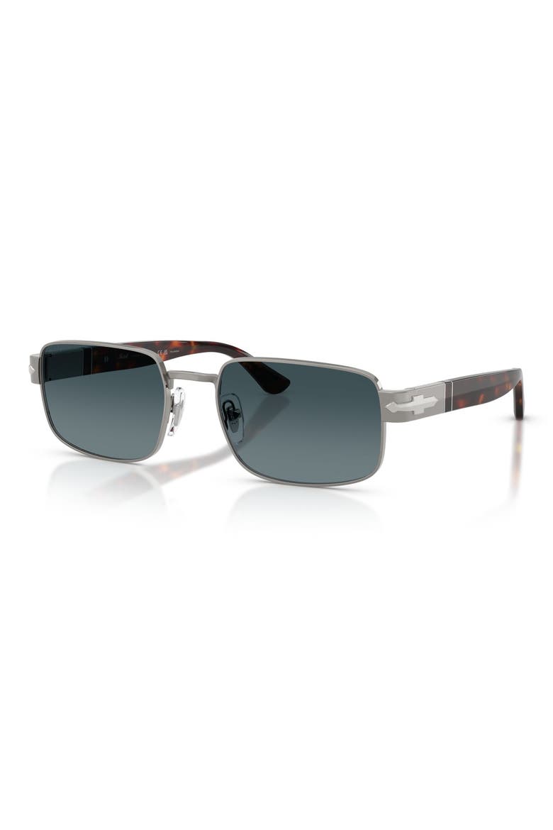 58mm Polarized Gradient Pillow Sunglasses, Alternate, color, GUNMETAL / POLAR GRADIENT BLUE