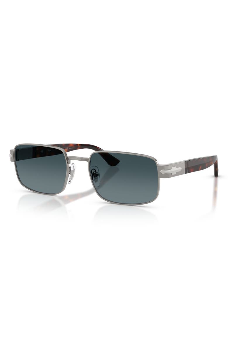 Persol 58mm Polarized Gradient Pillow Sunglasses, Alternate, color, Gunmetal / Polar Gradient Blue