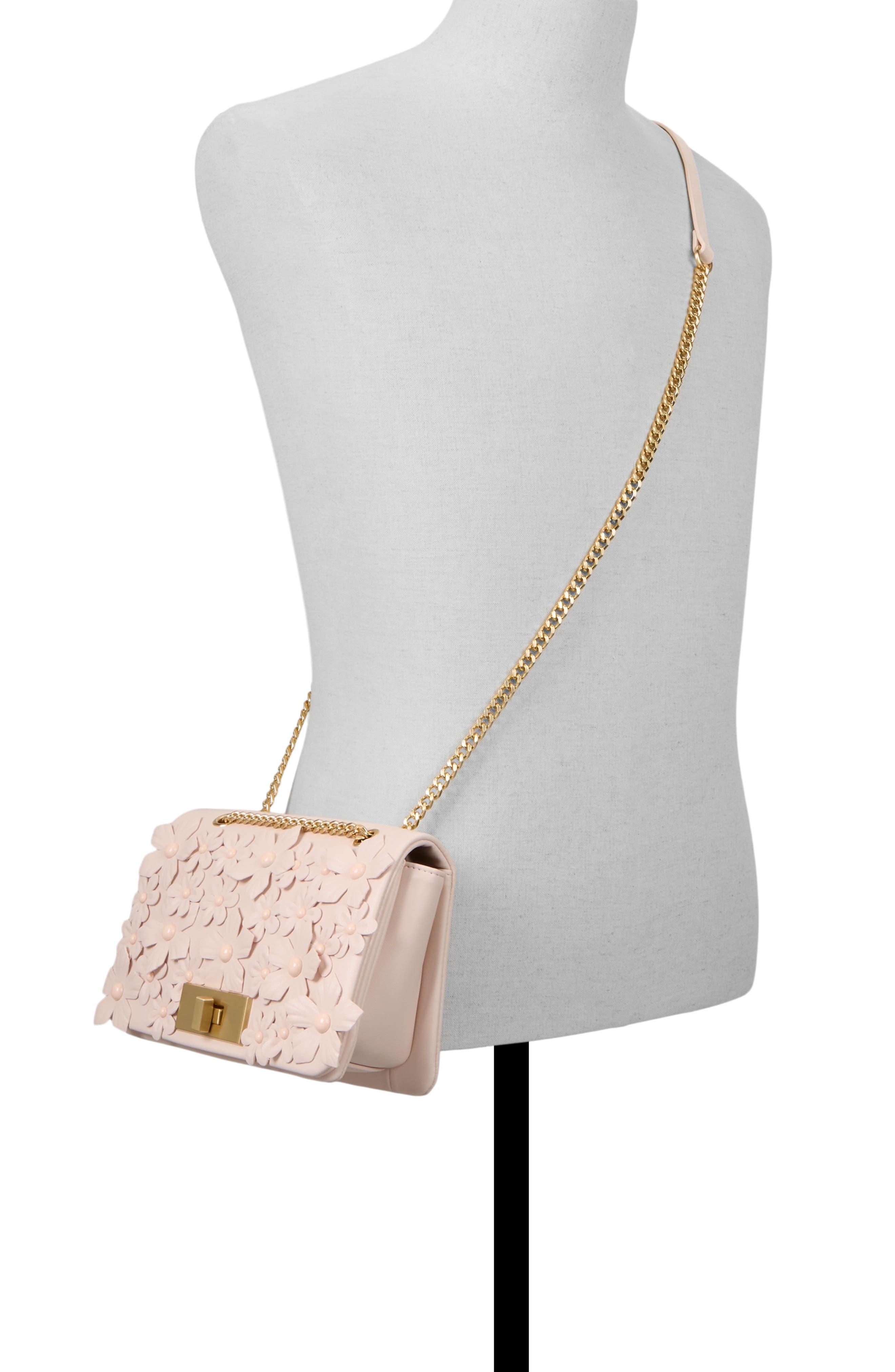 ALDO Florellaa Faux Leather Crossbody Bag, Alternate, color, Light Pink