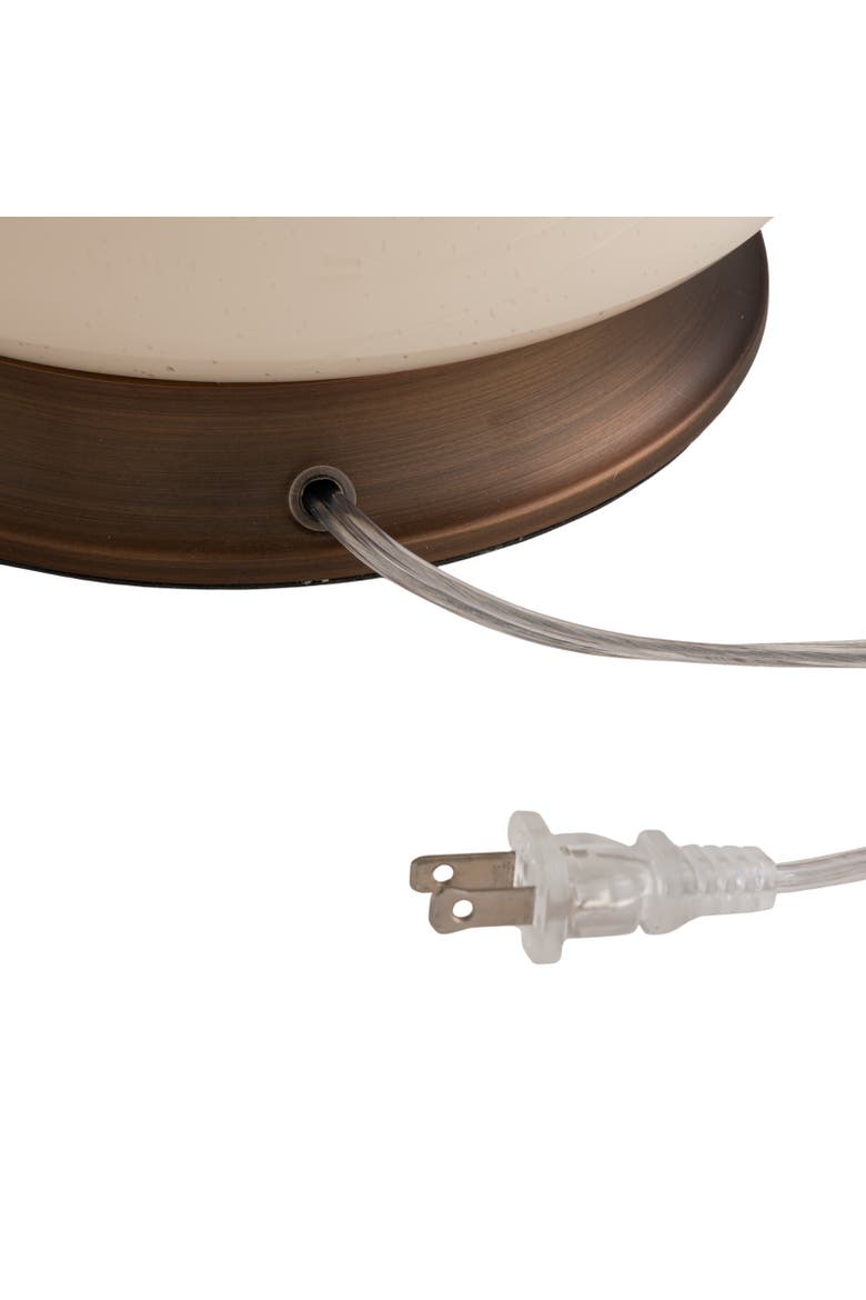 Ivory Glass Table Lamp with Linen Shade and Metal Base, Alternate, color, Ivory