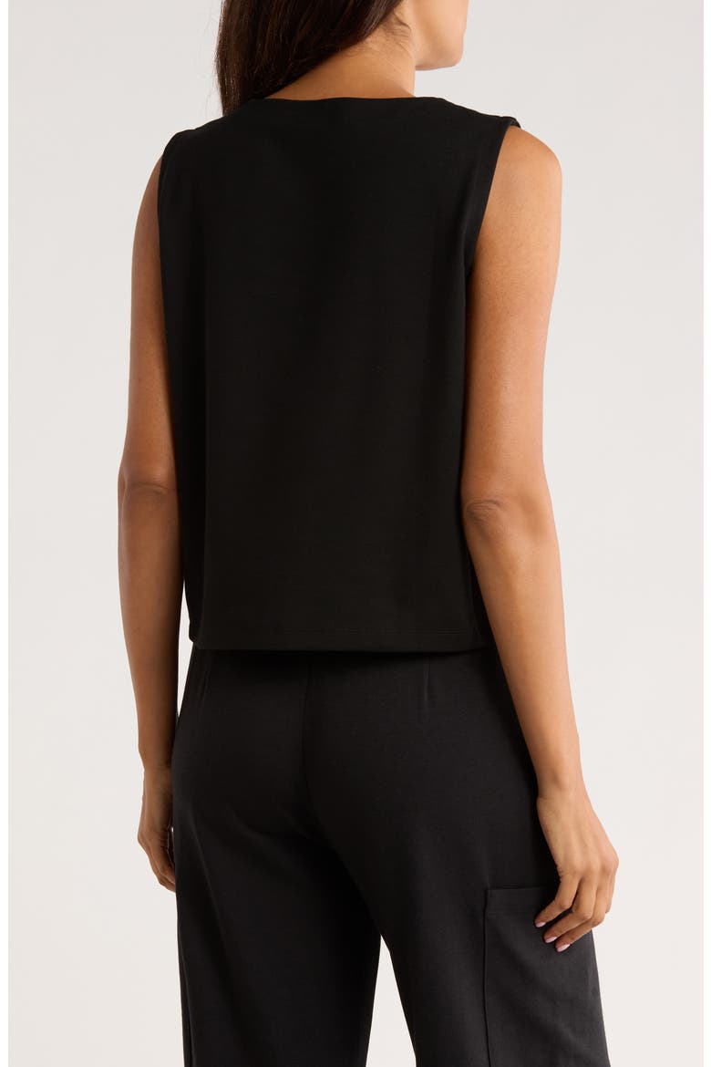 Button Front Vest, Alternate, color, BLACK