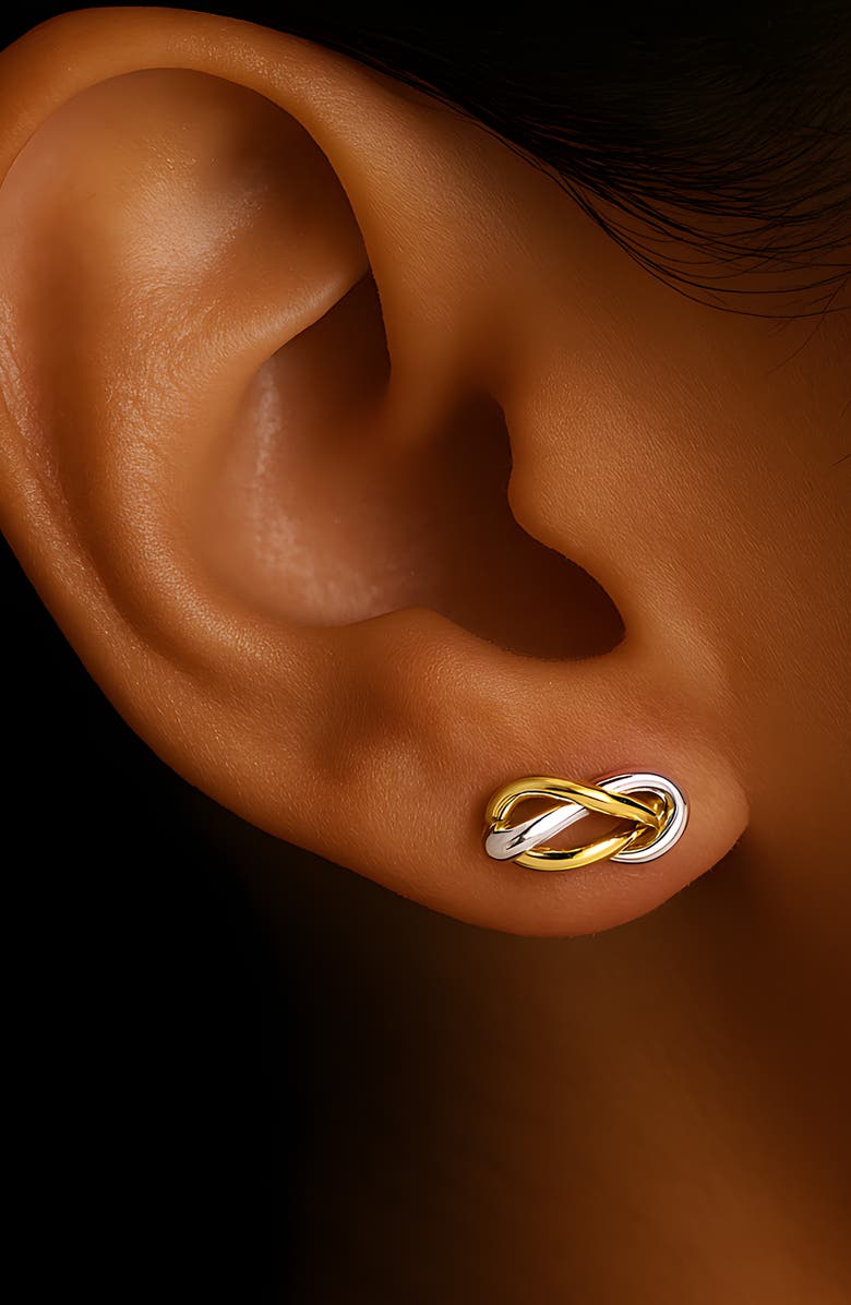 Argento Vivo Sterling Silver Two-Tone Love Knot Stud Earrings, Alternate, color,