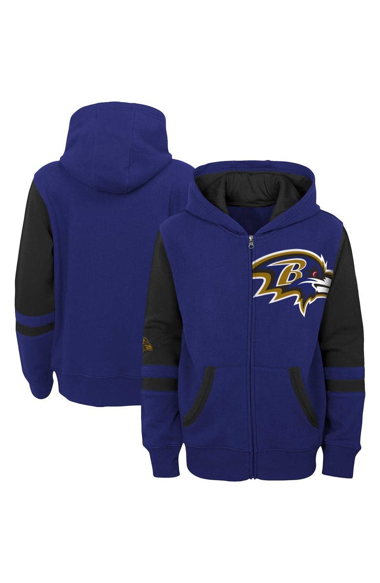 Outerstuff Youth Purple Baltimore Ravens Colorblock Full-Zip Hoodie, Main, color, Purple