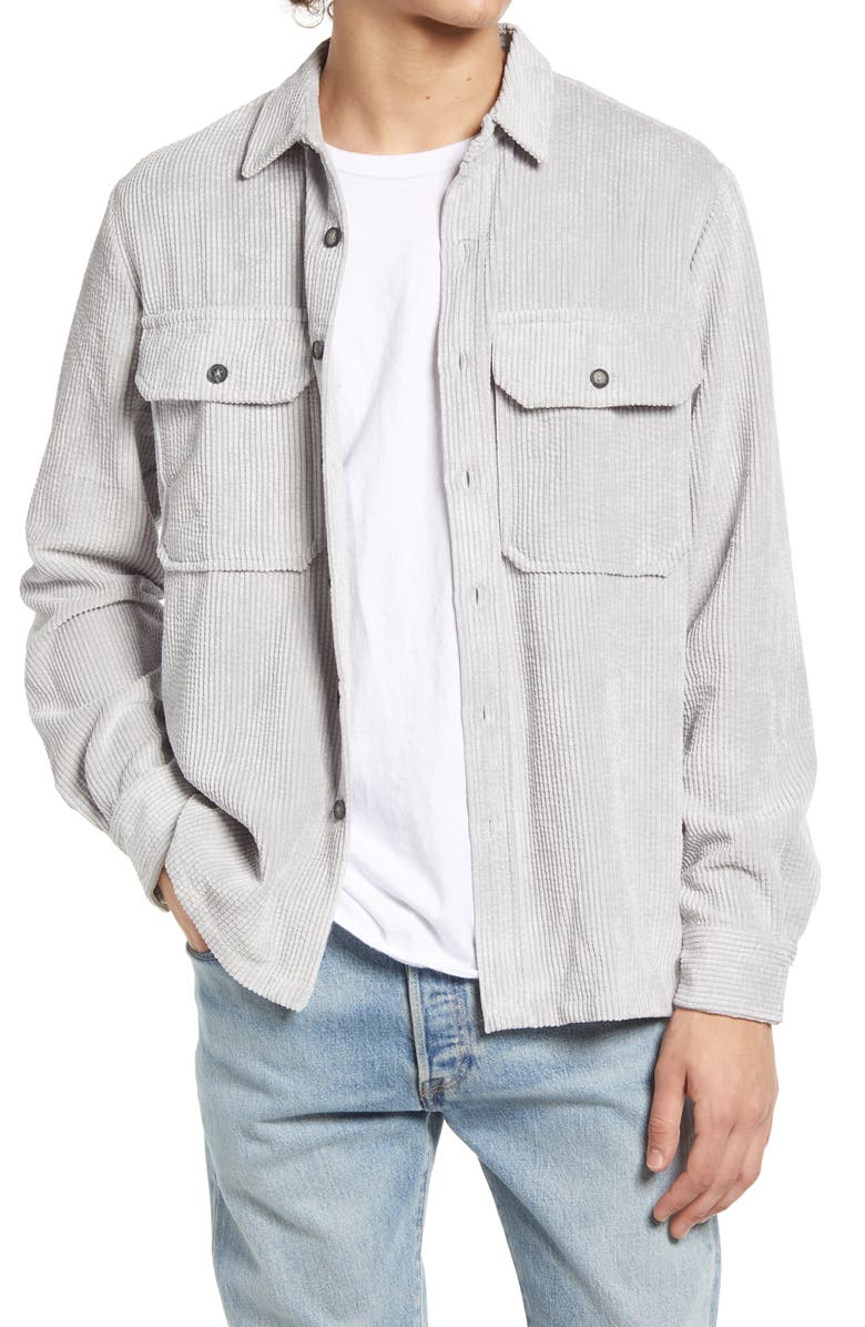 Topman Relaxed Corduroy Button-Up Shirt, Main, color,