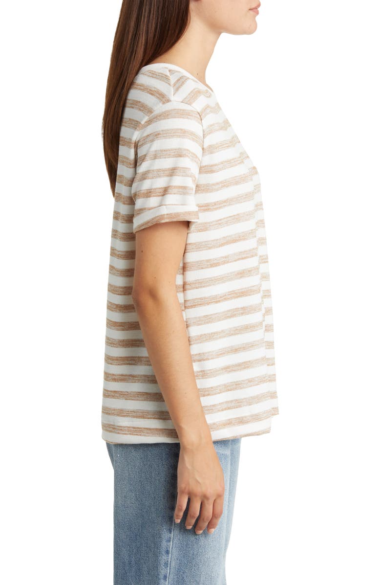 Caslon<sup>®</sup> Ease Stripe Crewneck T-Shirt, Alternate, color,