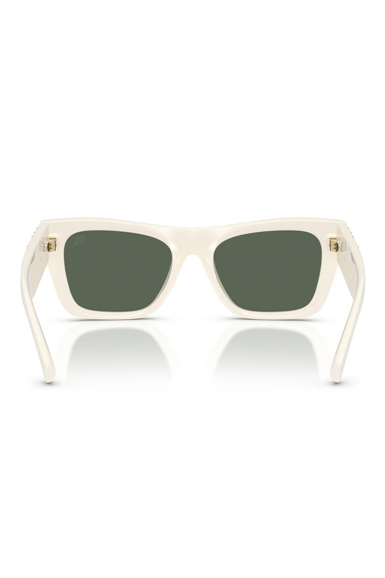 53mm Rectangle Sunglasses, Alternate, color, WHITE / DARK GREEN