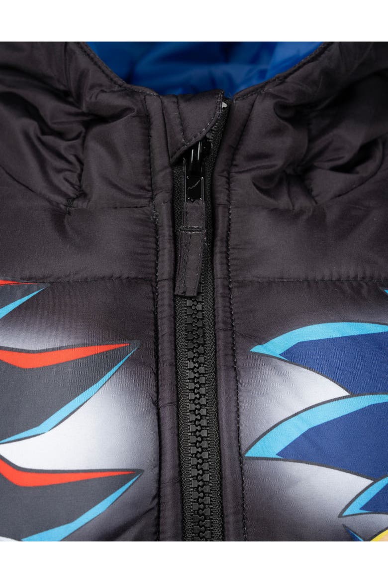 Sonic the Hedgehog Hooded Puffer Jacket, Alternate, color, Sonic Shadow Black