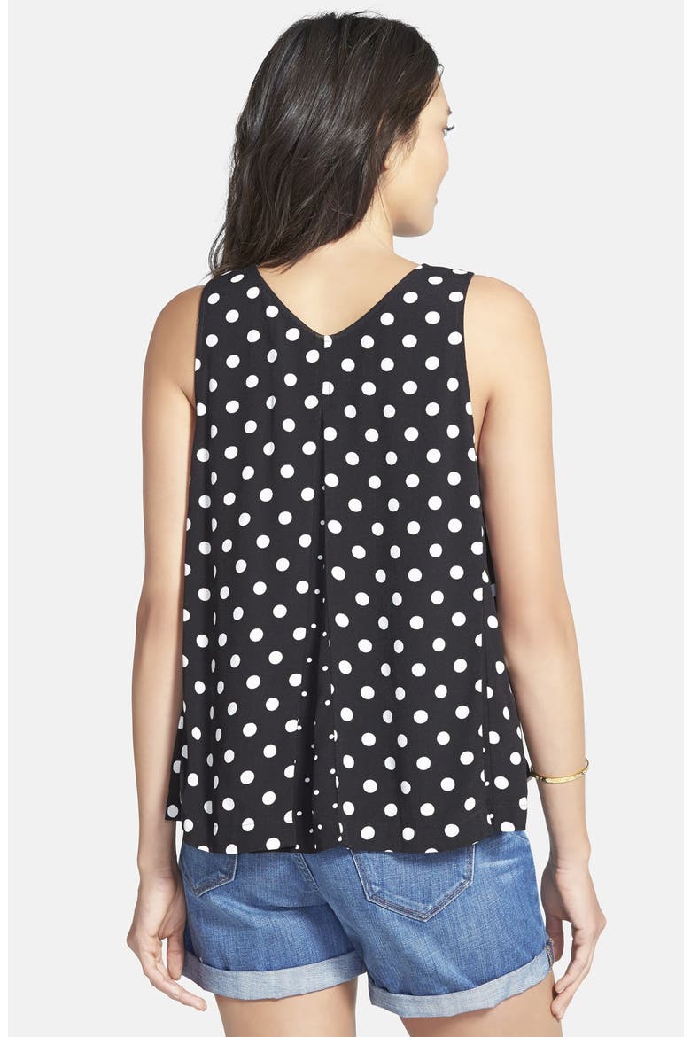 Polka Dot Trapeze Tank, Alternate, color, CLASSIC BLACK