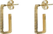 Argento Vivo Sterling Silver Rectangular Hoop Earrings