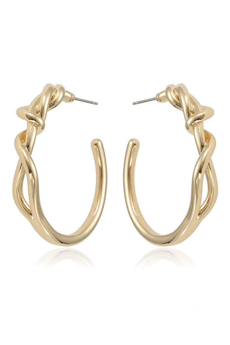 Twisted Medium Hoop Earrings, Alternate, color, GOLD