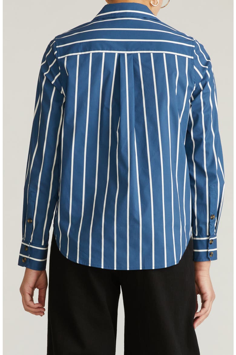Elbe Stretch Poplin Button-Up Shirt, Alternate, color, ENSIGN BLUE