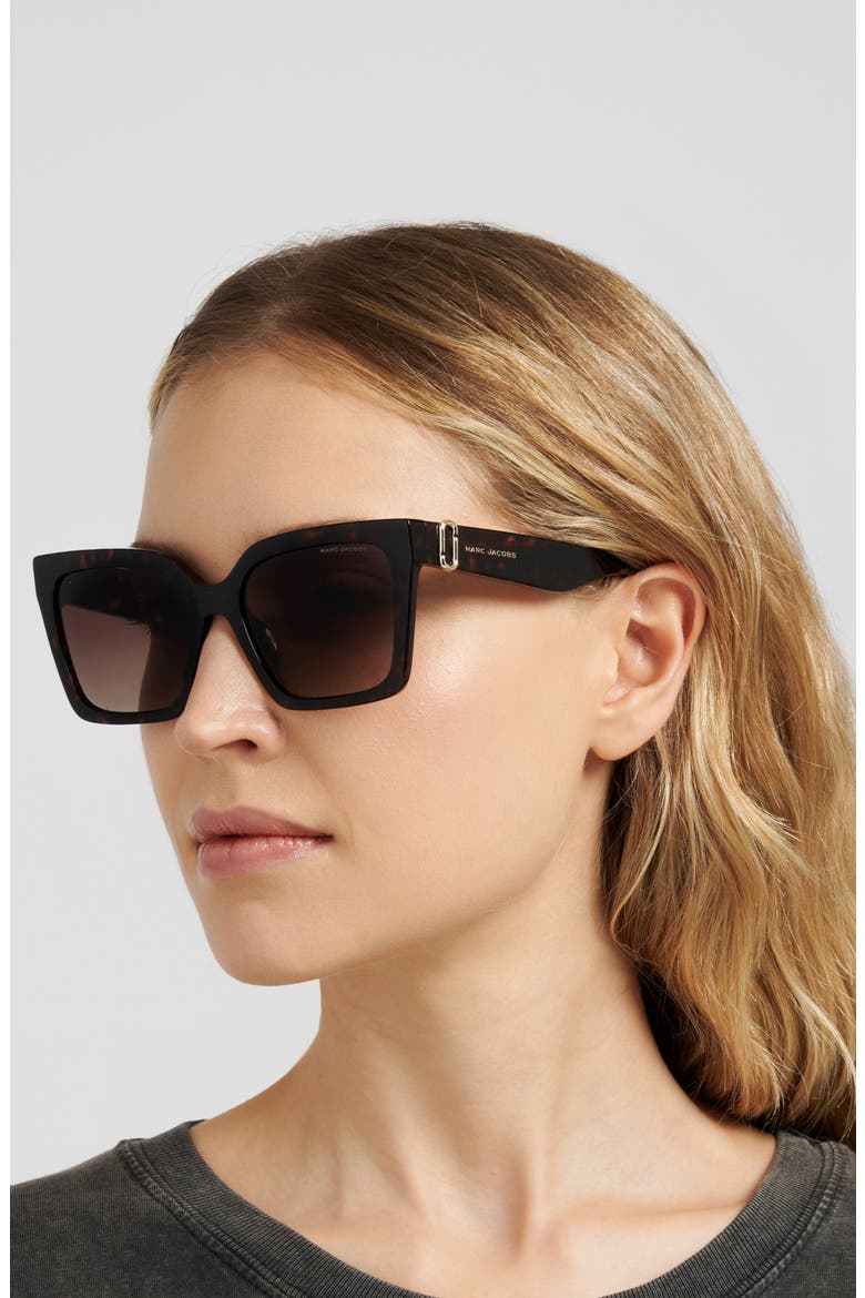 55mm Gradient Cat Eye Sunglasses, Alternate, color, HAVANA/ BROWN SF