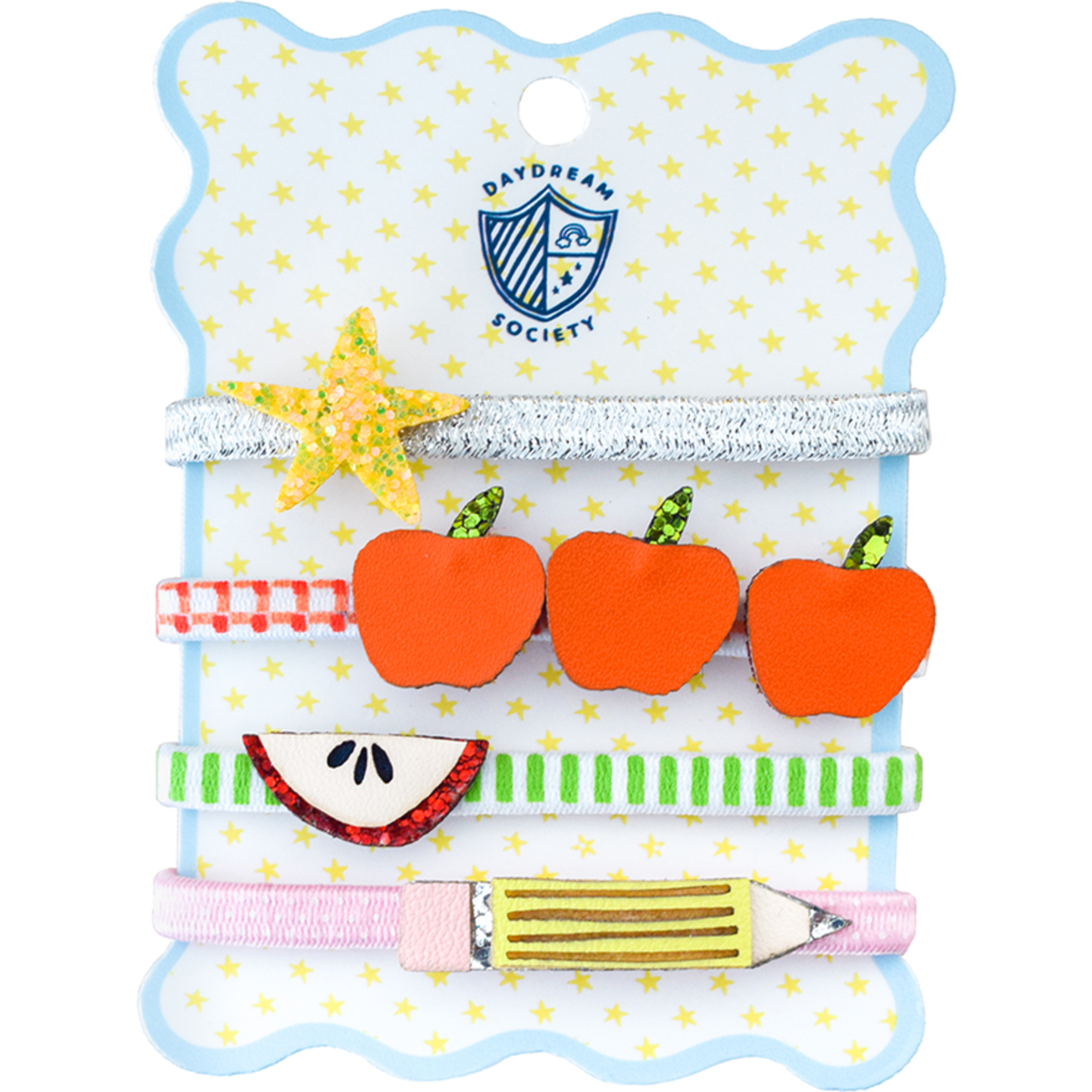 Jollity & Co . Smarty Pants Embellished Pack Of 4 Hair Tie Set In Multi