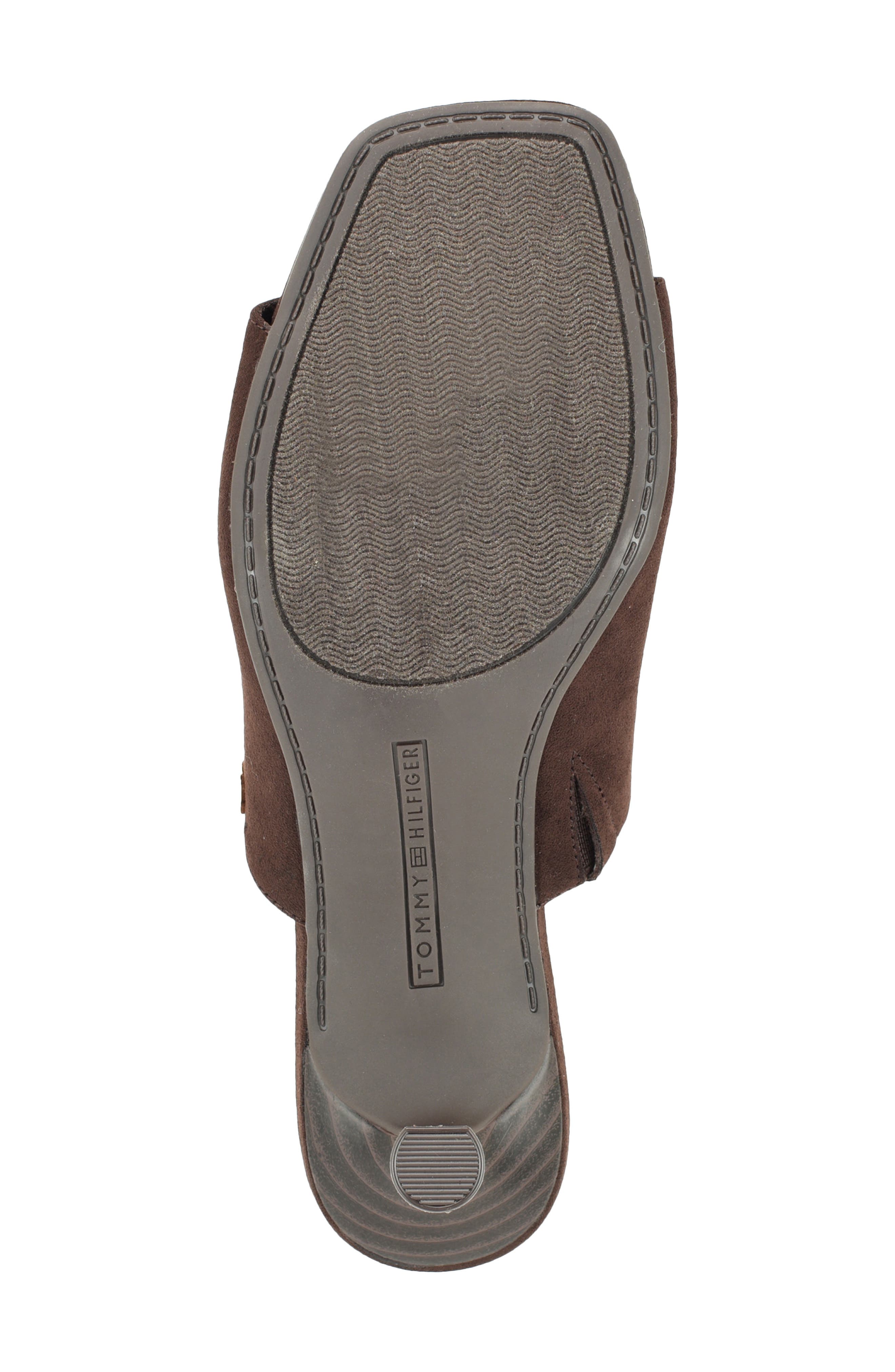 Sassey Faux Leather Slide Sandal, Alternate, color, DARK BROWN