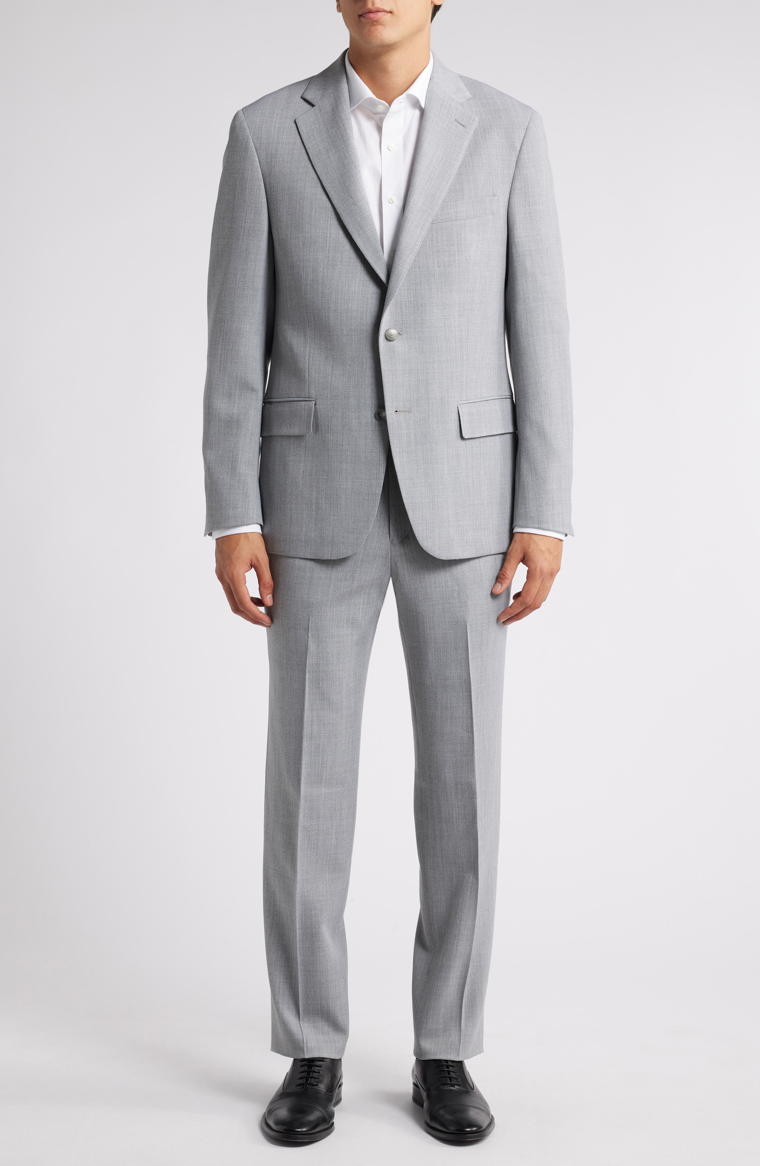 Vince Classic Heathered Grey Stretch Wool Suit