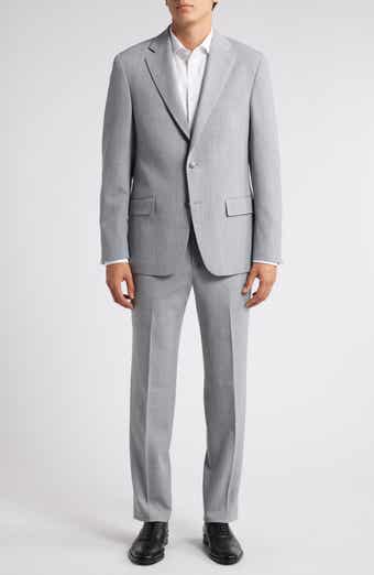Vince Classic Heathered Grey Stretch Wool Suit