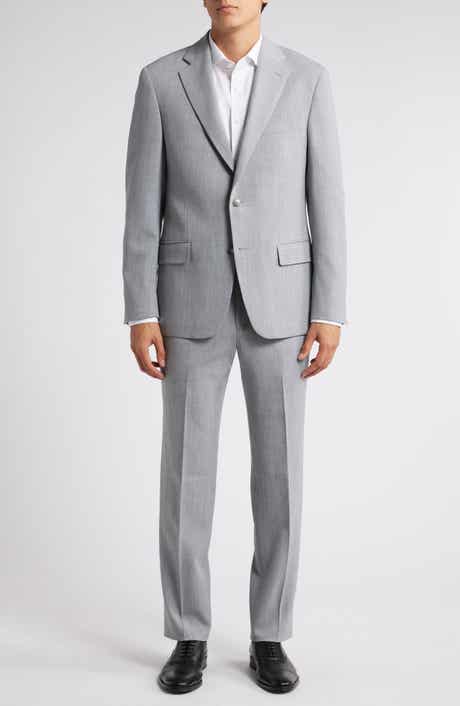 Vince Classic Heathered Grey Stretch Wool Suit