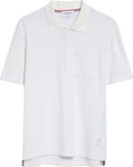 Thom Browne Relaxed Fit Cotton & Linen Polo
