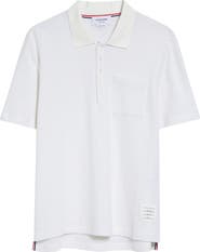 Thom Browne Relaxed Fit Cotton & Linen Polo