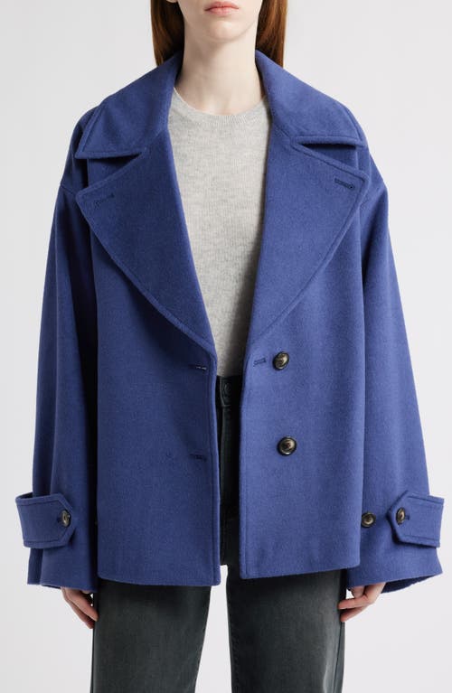Bernardo Single Breasted Crop Coat In Blue