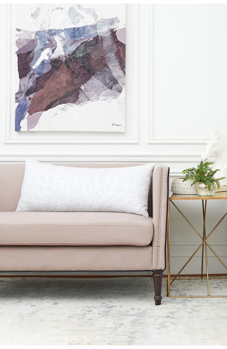 ELISABETH YORK Silka Textured Fog Blue Cotton Decor Throw Pillow, 15" x 35", Alternate, color, Blue