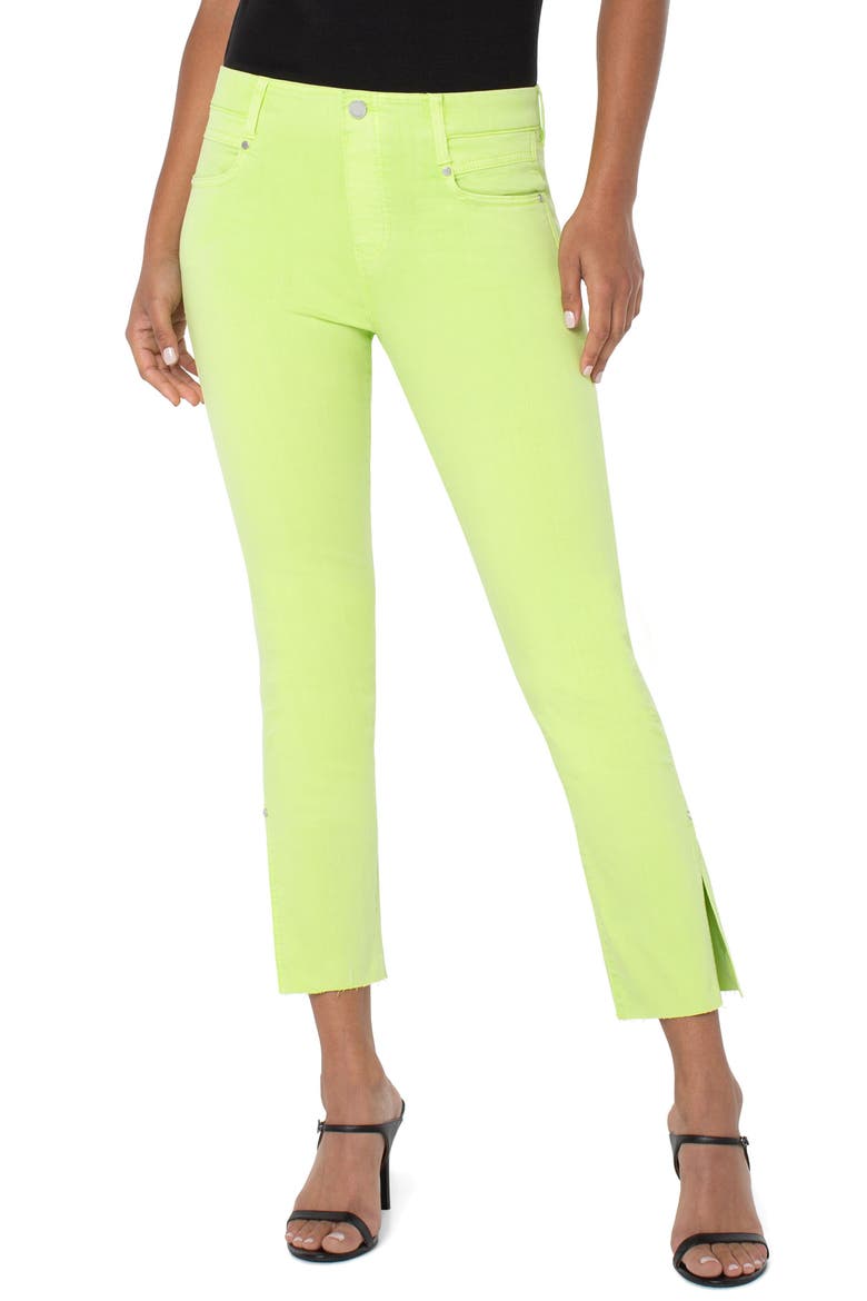 Gia Glider Pull-On Split Hem Ankle Jeans, Main, color, LIMELIGHT
