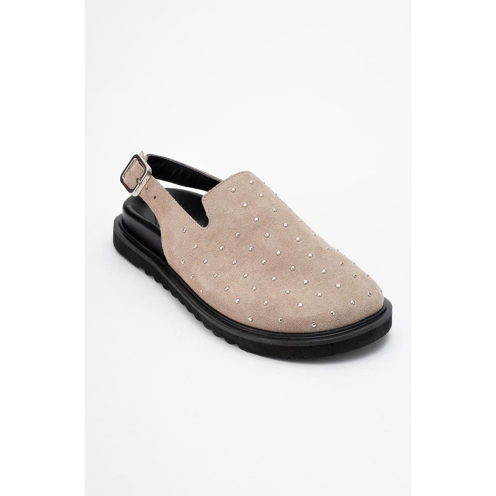 Forever & Always Shoes Our Leather Studded Clogs In Neutral