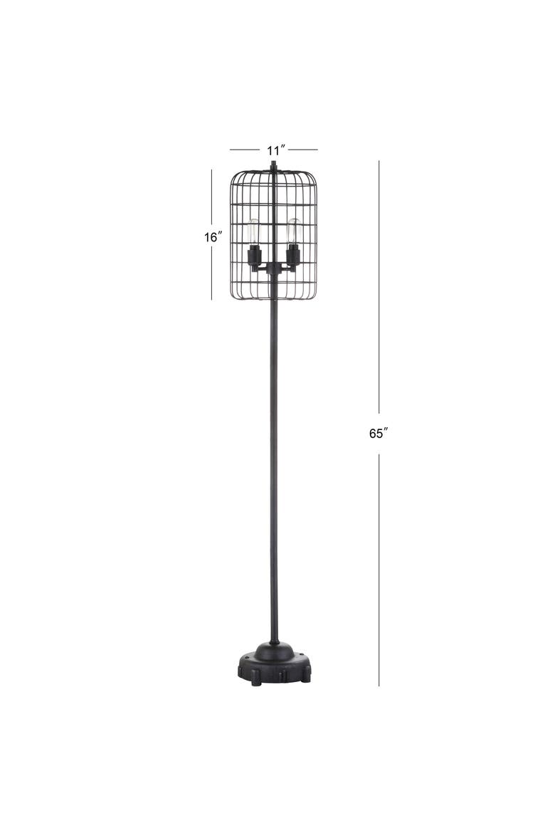Odette 65" Industrial Metal Floor Lamp, Black/Silver, Alternate, color, Black/Silver