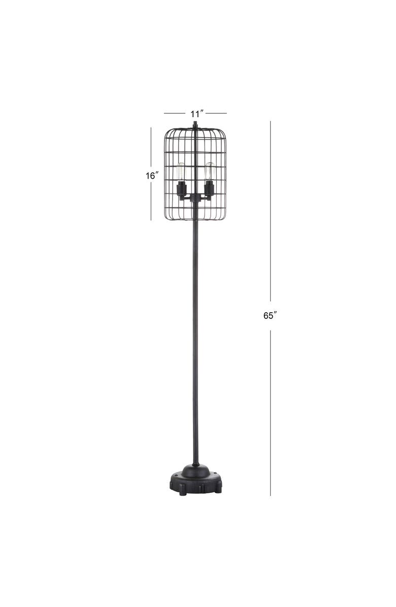 JONATHAN Y Odette 65" Industrial Metal Floor Lamp, Black/Silver, Alternate, color, Black/Silver