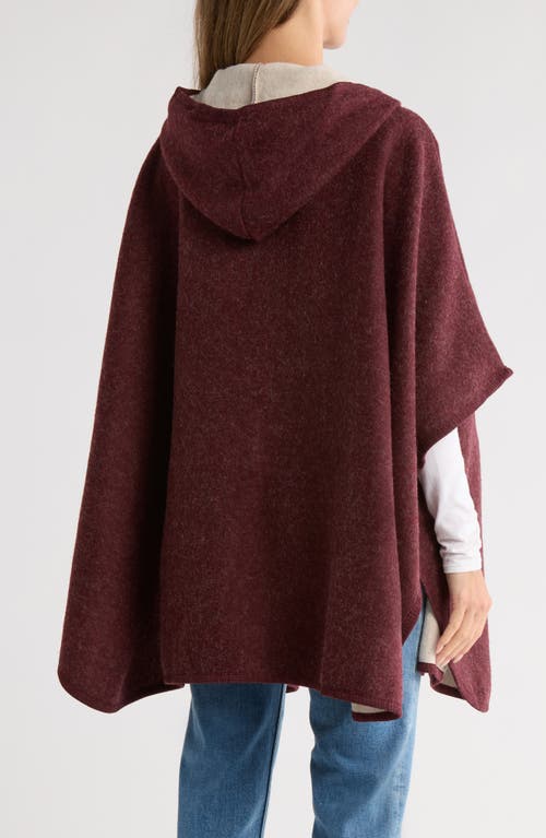 Nanette Lepore Hooded Ruana In Burgundy